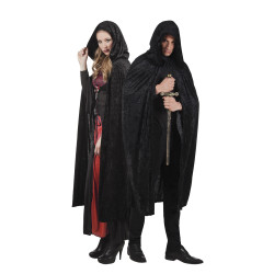 Plášť s kapucí černý luxusní